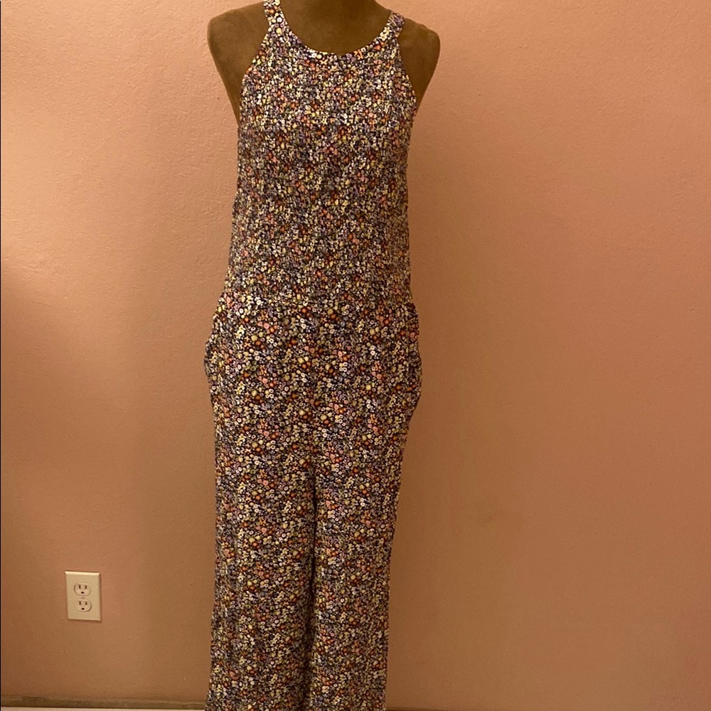 LOFT Floral. Sleeveless Jumpsuit